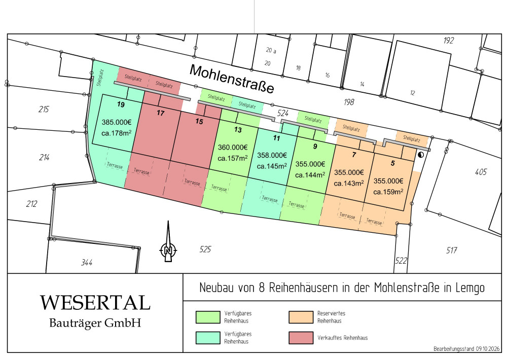 8 Reihenhäuser in Lemgo â Mohlenstrasse - 1 8 Reihenhäuser in Lemgo â Mohlenstrasse - Bild 1